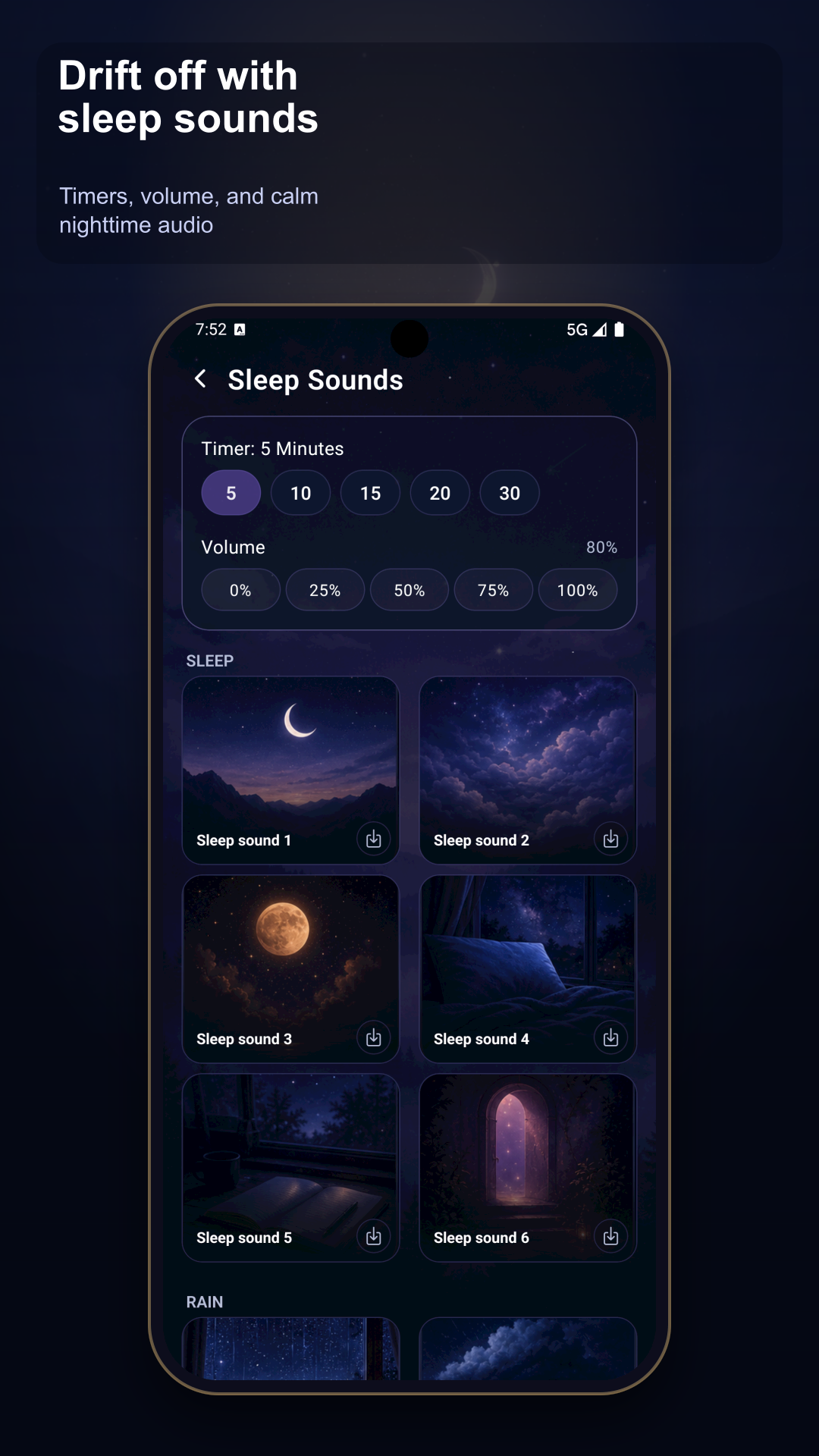 Quiet Sleep sleep sounds screen